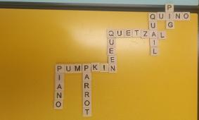 알파벳타일로 영어단어 만들기(P,Q)